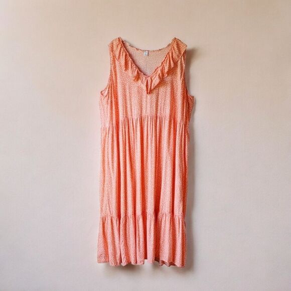 Old Navy Ditzy‎ Floral Sleeveless Soft Wash Woven Rayon Swing Dress Plus Sz XXL - Picture 4 of 13